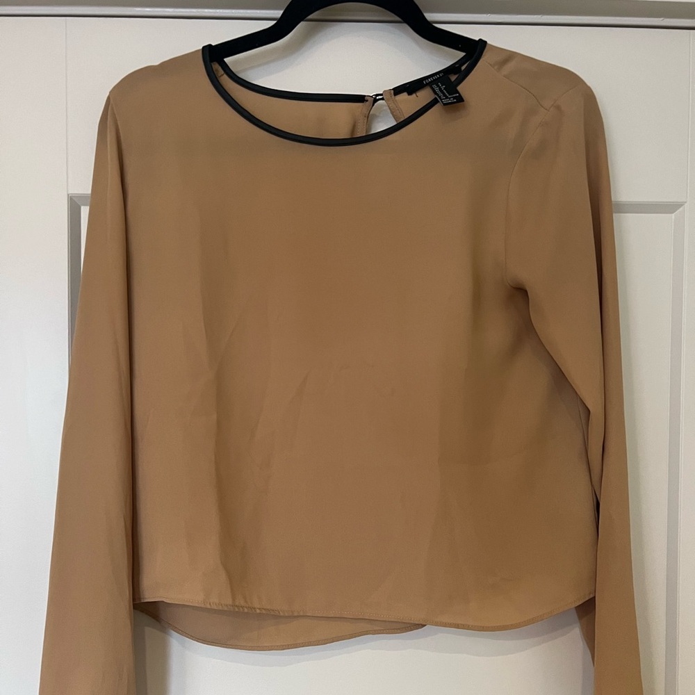 Forever 21 Long Sleeve Mesh Crop Top XS